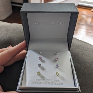 Primrose Sterling Silver Stud Earrings Set
